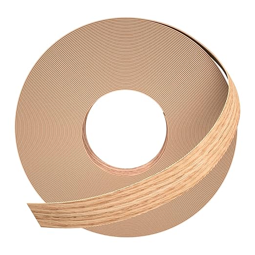GSCIT Club Red Oak Edge Banding, 1/2 inch x 500ft roll of Wood Veneer Edge Banding Pre-glued Flexible, Real Wood Tape Banding for Cabinet Repair Furniture Restoration