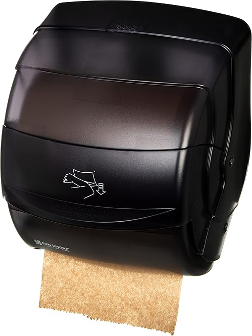 San Jamar T850TBK Black Pearl Integra Plastic Lever Roll Towel Dispenser
