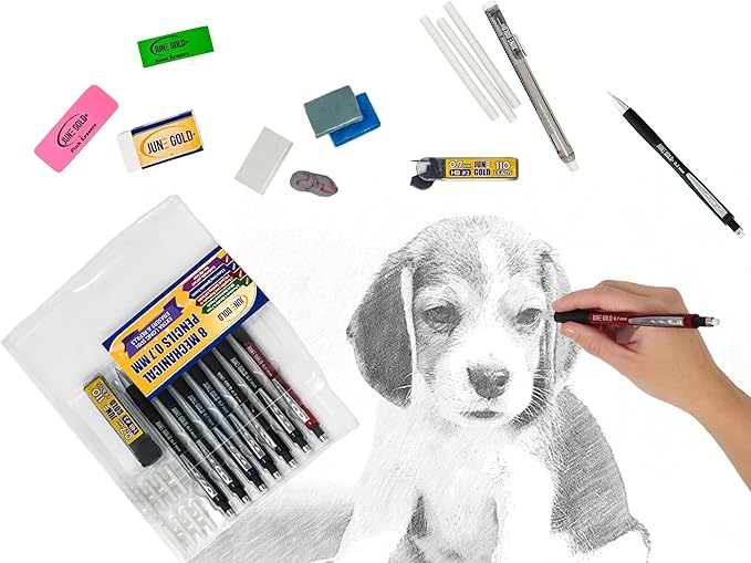 June Gold 10 Large White Vinyl Erasers - Heavy-Duty Eraser for Darker Graphite, Some Inks, and Some Colors