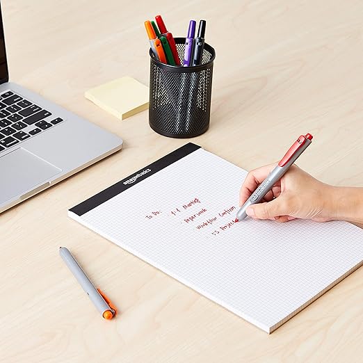 Amazon Basics Retractable Permanent Markers, Versatile Art Supplies for Home, School, and Office Use, 12 Count, Assorted Colors