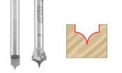 Amana Tool 56125-M Solid Carbide Point Cutting Roundover 3mm R x 6mm D x 8mm CH x 6mm SHK x 50mm Long Router Bit for Beadboards