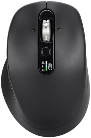 Wireless Bluetooth Multi-Device Mouse, 2.4G USB Receiver and Two Bluetooth, 4-Way Navigation Scroll Mice for Computer, Laptop, PC, MacBook, iPad(Black)