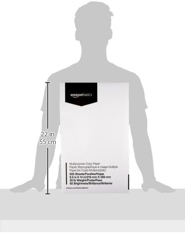 Amazon Basics Multipurpose Copy Printer Paper, 20 lb, 8.5 x 14 Inches, 10 Reams (5,000 Sheets), 92 Bright, White