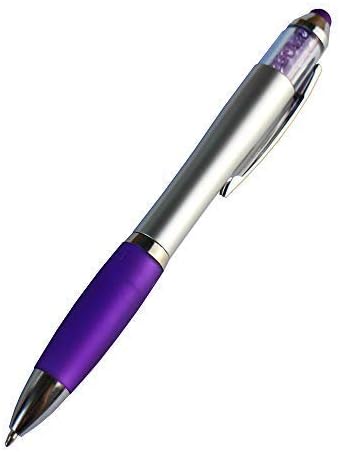 MiSiBao Stylus Pens for Touch Screens, Medium Point Pens with Crystals for Women and Kids Black Ink Pen with Stylus Ballpoint Pens with Comfort Grip for The Ipad（5 Count+3 Refills）