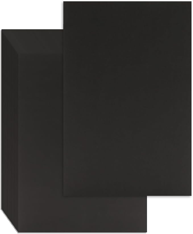 25 Pcs Book Board, Binder Board, Cover Board, Heavy Duty Chipboard for Book Binding, DIY Cardboard (Black, A5 80PT)