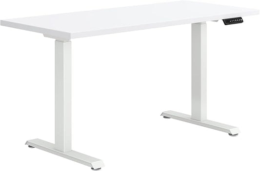 HON Coze Electric Standing Desk Adjustable Height, Coordinate Height Adjustable Desk, 54", White Top, White Base