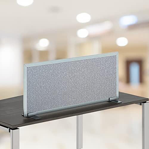 OBEX Acoustical Free Standing Privacy Screen, Cubicle Accessories Desk Privacy Panel, Desk Dividers for Office, Office Furniture Partitions Portable Sound Proof Dividers, 18" x 66", Overcast