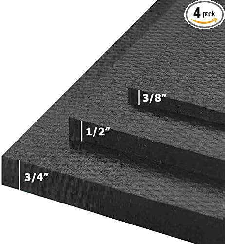 American Heavy Duty Stall Mats - Stable/Horse Mats - Thick, Durable Rubber Flooring - Solid Black 4 Center Tiles, 1/2" Thick Expansion Set