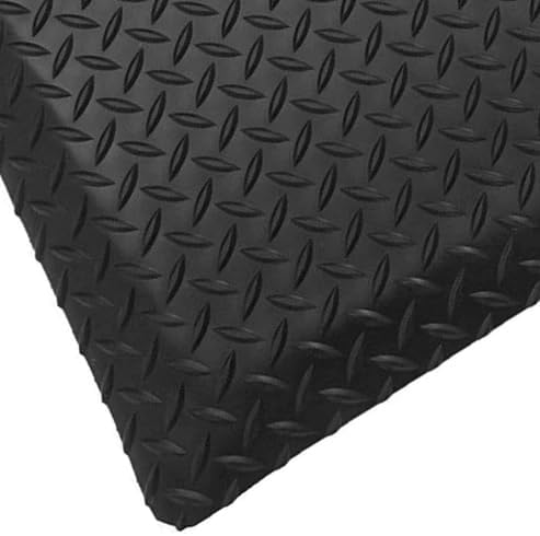 Rhino Mats, American Classic Diamond Anti-Fatigue Mats, Industrial Ergonomic Comfort Standing Mat for Work, Home, Garage, Office, Kitchen or Anywhere (Black 9/16" Thick, 4 FT. x 8 FT.)