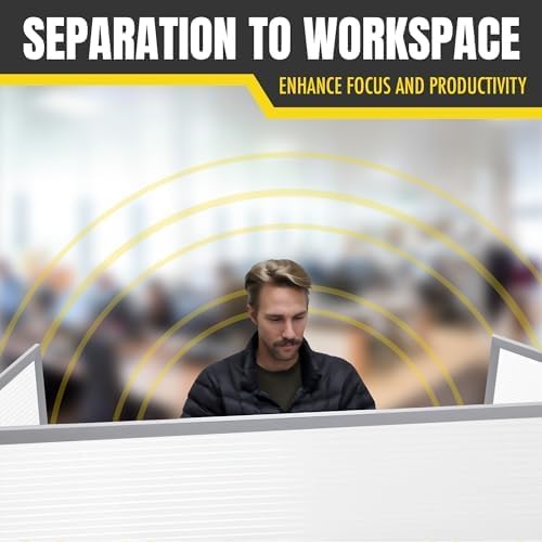 OBEX Polycarbonate Office Desk Mounted Privacy Screen Adjustable Table Top Panel Divider, Universal Aluminum Bracket-USA Made, 24" x 72", White