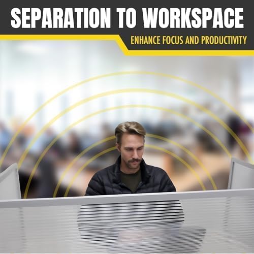 OBEX Polycarbonate Office Desk Mounted Privacy Screen Adjustable Table Top Panel Divider, Universal Aluminum Bracket-USA Made, 18" x 42", Translucent