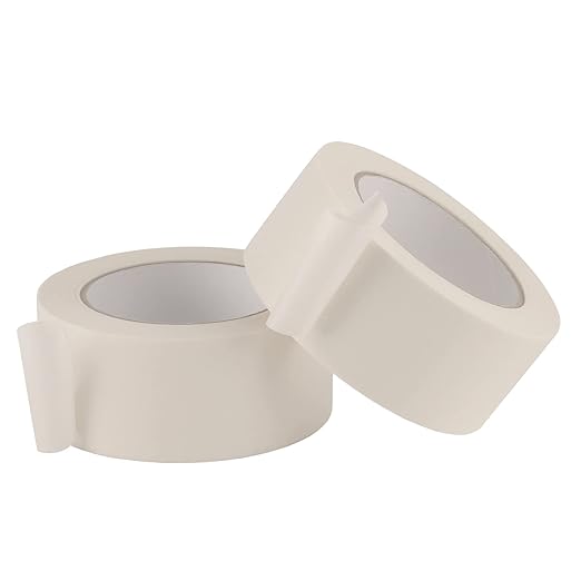 Lichamp Masking Tape 2 inch Wide, 2 Pack General Purpose Masking Tape Beige, White Tapes for Painting, Arts, Crafts, 2 inch x 55 Yards x 2 Rolls (110 Total Yards)