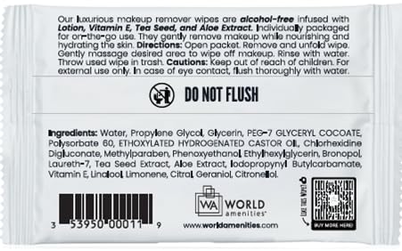 Bulk Makeup Remover Wipes - 25 Wipes per Bulk Pack - Resealable Packaging for Convenience