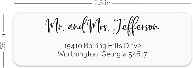 Black and White Cursive Rolled Address Labels /500 Personalized Return Address Labels/Designer Address Stickers in Elegant Plastic Dispenser