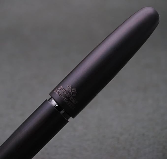 JINHAO 9056 Natural Wood Fountain Pen Handmade Ink Pen (Ebony Wood, Black clip, Medium Nib 0.7mm)