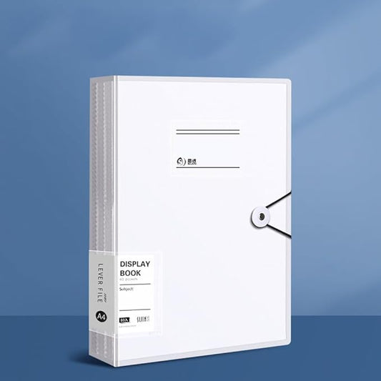 A4 80 Pockets 160/Sides Display Book Paper Document Holder, Business Presentation Book Presentation Folder (80 Pockets Transparent White)