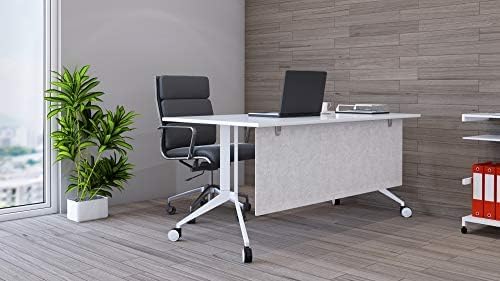 OBEX Modesty Desk PET Privacy Screen Acoustic Sound Absorbing Panel Ideal for Reception, Student Table or Office Cubicles Workstations, 24" x 42", Stone