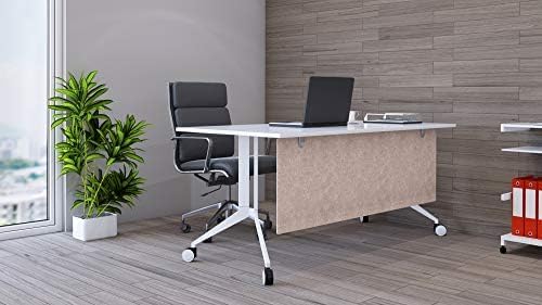 OBEX Modesty Desk PET Privacy Screen Acoustic Sound Absorbing Panel Ideal for Reception, Student Table or Office Cubicles Workstations, 24" x 42", Sand