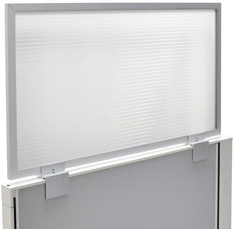 OBEX Screen Extender Polycarbonate Desk Privacy Panel & Divider for Office Cubicle, 18" x 42", Translucent