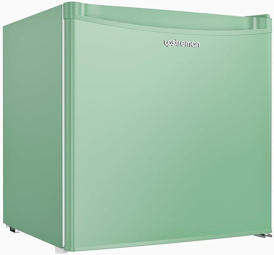 Upstreman 1.7 Cu.ft Mini Fridge with Freezer, Dorm Essentials, Adjustable Thermostat, Energy Saving, Low Noise, Single Door Compact Refrigerator for Dorm, Office, Bedroom, Mint Green-FR17