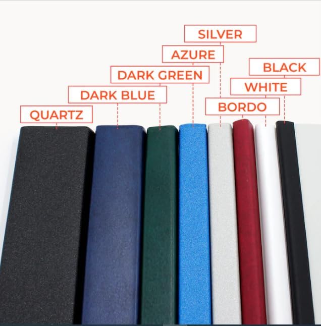 Thermal Binding Clear Covers with Steel Spine –for Thermal Binding Machines – Formerly Unibind – Used in Real Estate, Education and Various Businesses (Azur, 220 Sheets Max - 48/Box)