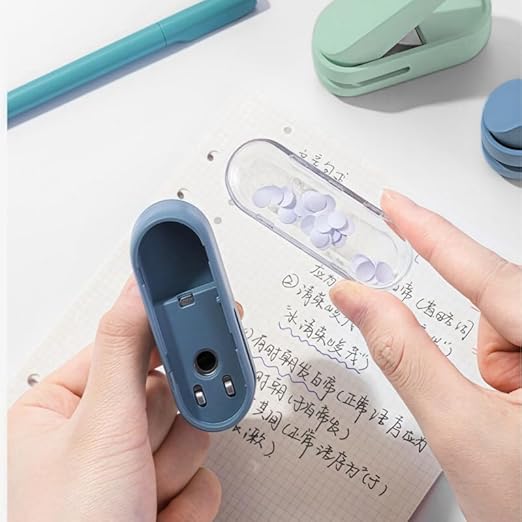 Magnoloran 2 Pack Single Hole Punch, 1/4 inch Mini Small Hole Puncher Heavy Duty Paper Hole Puncher Small Hole Punch One Hole Puncher for Crafts Paper Cards Tags Scrapbook-Blue&Green
