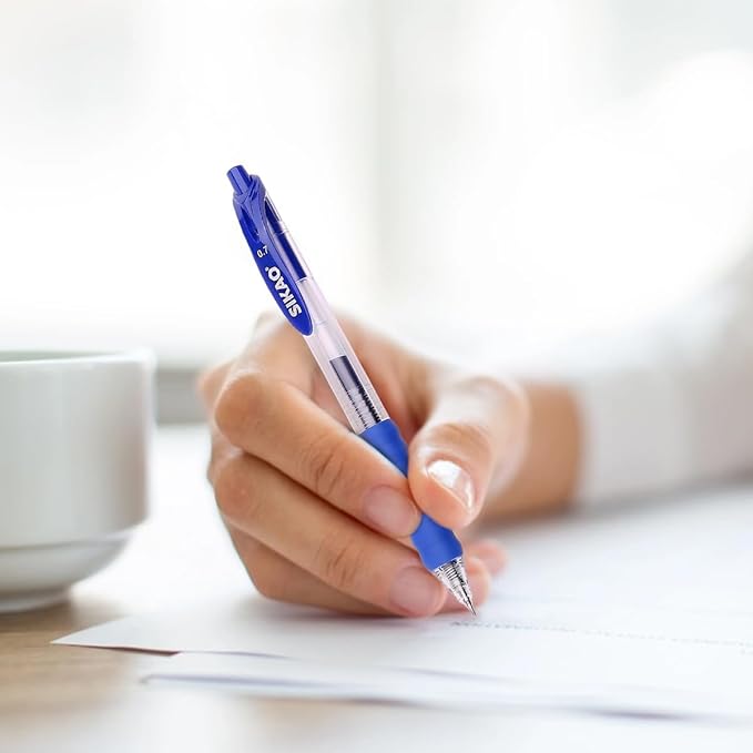 Blue Gel Pens Bulk 30 Pack Blue Pens Fine Point Smooth Writing No Smudge, CLOUD TOUCH Grip 0.7mm Gel Ink, Retractable Rollerball Pens for Server Office School, Lapiceros (BLUE)