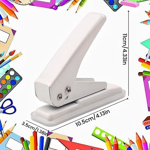 Single Hole Punch, 40 Sheets Punch Capacity Hole Puncher Heavy Duty Hole Puncher Single Small Hole Punch One Hole Puncher for Crafts Paper Cards Tags Scrapbook-1/4 inch Hole, Purple