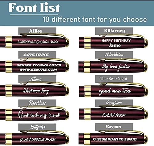 Ancolo Personalized Office Gift Pens Writing Set-Stainless Steel Fancy pens Custom with Your Name or Message, Perfect for Coworker/Friends/Manager/Lawyer/Professor 5PCS/Pack