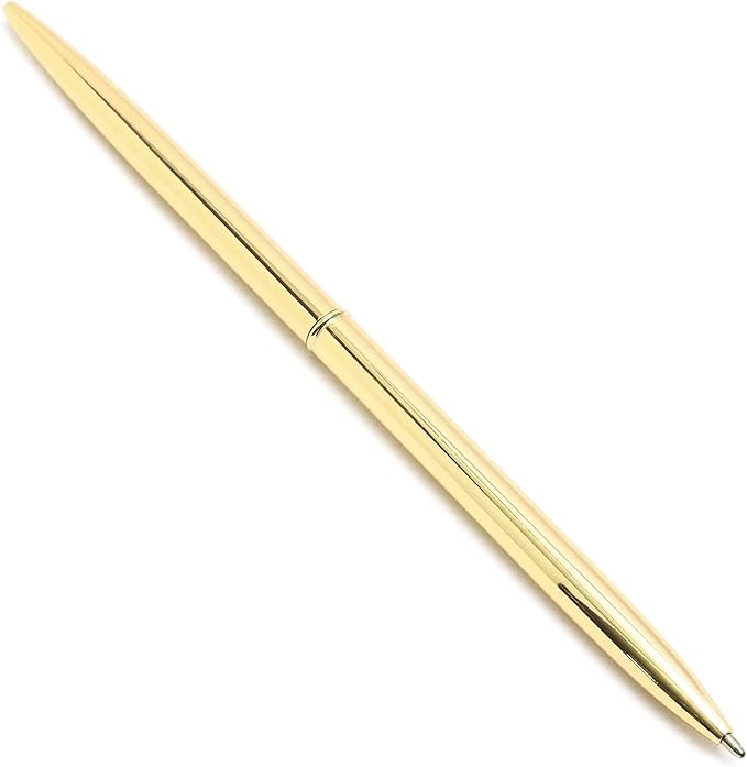 Juvale Gold Ballpoint Pens - Pack of 12, 1 mm Medium Point, Black Ink - Metal Twist-Action Design for Consistent Ink Flow - Pens for Wedding Guest Book & Gold Office Supplies