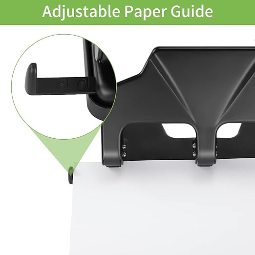 AFMAT 3 Hole Punch Heavy Duty, 40-Sheet Three Hole Punch, 50% Reduced Effort Metal Paper Puncher w/Large Chip Tray