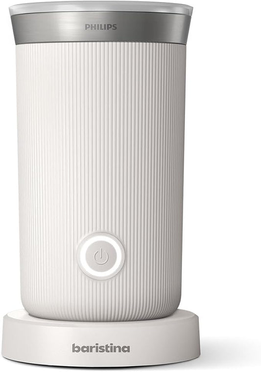 Philips Baristina Milk Frother - Foam Milk Perfectly. Hot and Cold. Dairy and Non-Dairy. Easy to Clean. for Philips Baristina Espresso Machines. Milky White (BAR311/00)