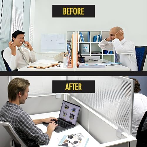 OBEX Screen Extender Polycarbonate Desk Privacy Panel & Divider for Office Cubicle, 12" x 48", Translucent
