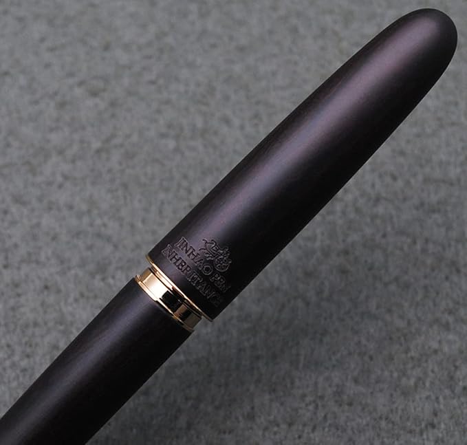 JINHAO 9036 Natural Wood Fountain Pen Handmade Ink Pen (Medium Nib 0.7mm, Ebony Wood)