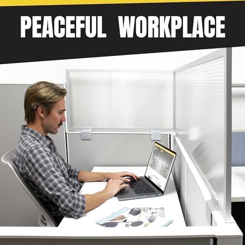 OBEX Screen Extender Polycarbonate Desk Privacy Panel & Divider for Office Cubicle, 24" x 24", Translucent