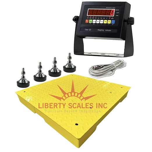 Liberty LS-800-3x3 NTEP Certified (Legal for Trade) Heavy Duty Industrial Floor Scale | 36" x 36" | Capacity of 1000 lbs x 0.2 lb Yellow