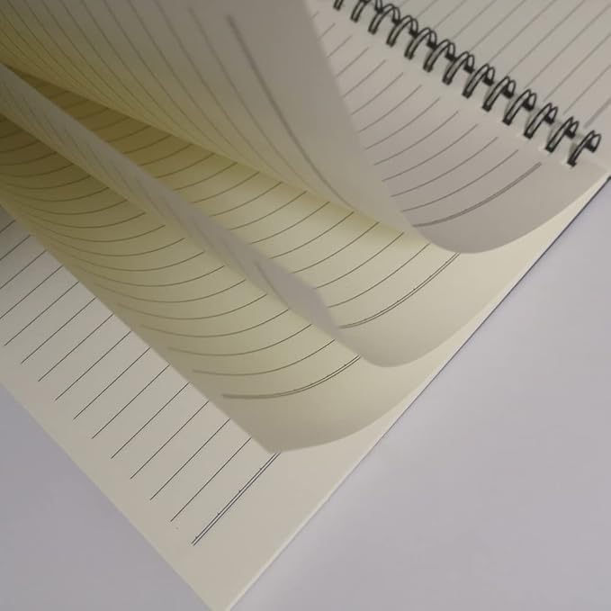YUREE B5 Spiral Notebook Lined, Spiral Ruled Journal with Hard Kraft Cover, 70 Sheets (140 Pages), 10.3" x 7.2", 3-Pack, Blue