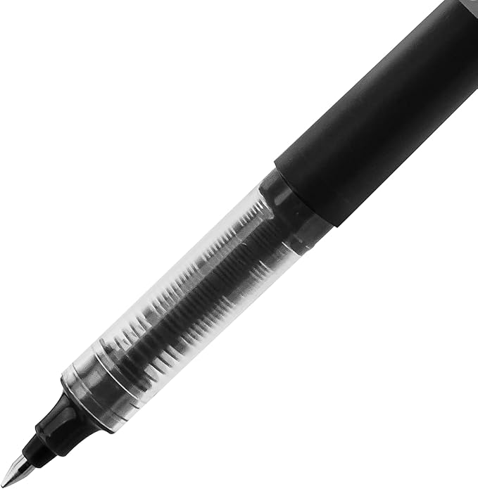 EYEYE Black Rollerball Pens 0.7mm Fine Point, 24 Pack Rollering Ball Pen Quick Dry, Liquid Ink Pen Fine Point Smooth Writing Pens for Journaling, Note Taking, Office and School Supplies