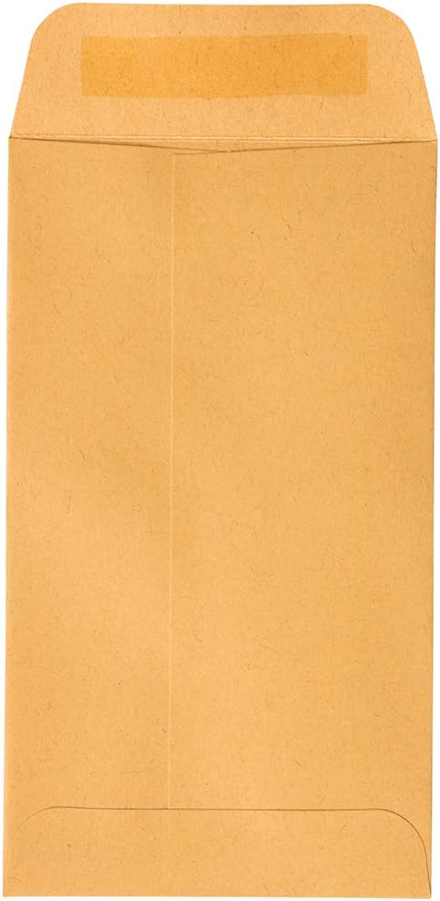 JAM PAPER #5.5 Coin Business Envelopes with Peel and Seal Closure - 3 1/8 x 5 1/2 - Brown Kraft Manila - 100/Pack