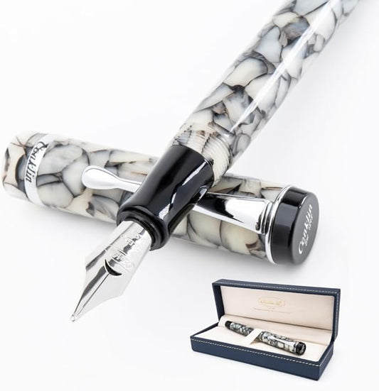 Conklin Duragraph Fountain Pen Cracked Ice - Extra Fine Nib, Precision Writing Instrument with Unique Design
