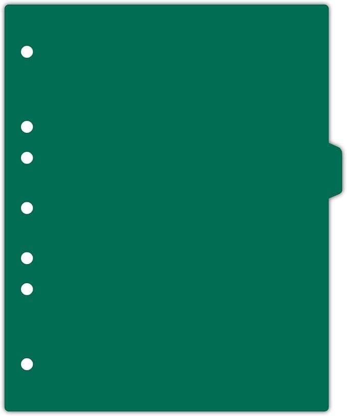 Carstens - Heavy Duty Plastic Ring Binder Dividers, Side Tab, 1/9 Cut, Tab 4 Position, US Letter, Green, Pack of 10, (2618-04) - Ideal Medical Chart Dividers or Index Tabs for 3 Ring Binders