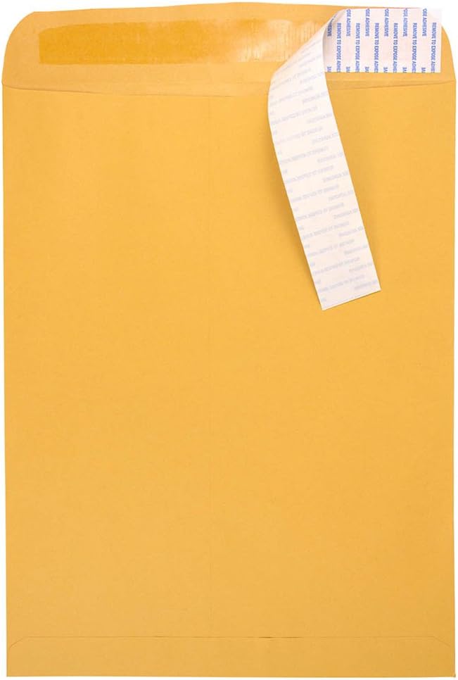 JAM PAPER 11 1/2 x 14 1/2 Open End Catalog Commercial Envelopes - Brown Kraft Manila - Bulk 500/Box
