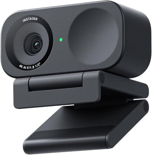 Insta360 Link 2C - 4K Webcam for PC/Mac, 1/2" Sensor, Auto Framing, HDR, AI Noise-Canceling Mic, Gesture Control for Streaming, Video Calls, Gaming, Works with Zoom, Teams, Twitch & More