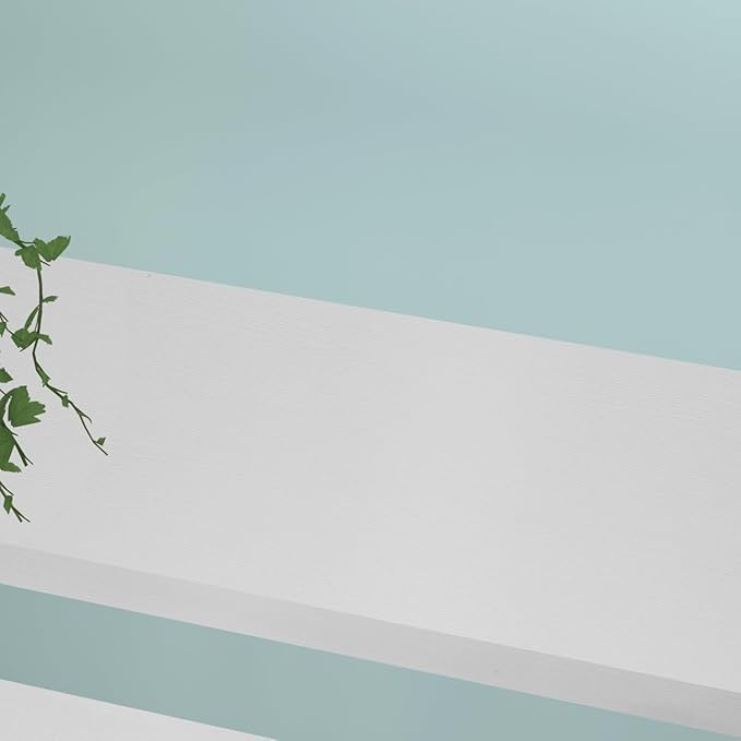 HSH 6 Tier Tall White Bookshelf, Industrial Modern Vertical Metal and Wood White Bookcases 6 Shelf,Farmhouse Open Large Storage Book Shelves & Display Book Shelf for Bedroom Living Room Office