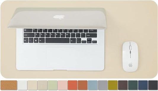 Compact Cork Desk Mat - Small Dual-Sided Desk Pad for Office and Home - Desk Organization and Accessories - Ideal for Large Mouse Pad and Small Desk Mats on Top of Desks(Beige,23.6"x 11.8")