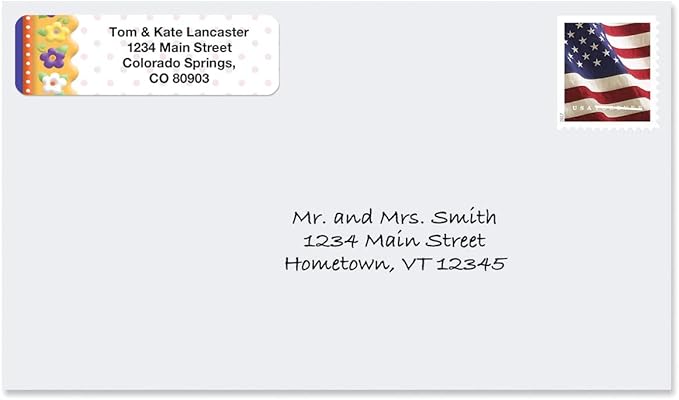 Colorful Images Frosting Flowers Rolled Personalized Return Address Mailing Labels with Dispenser, Customize with Name & Shipping Address, 500 ¾” x 2½” Self Adhesive, Easy Peel Label Roll