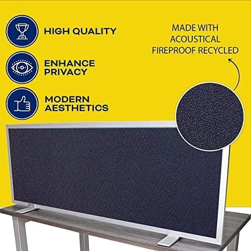 OBEX Acoustical Free Standing Privacy Screen, Cubicle Accessories Desk Privacy Panel, Desk Dividers for Office, Office Furniture Partitions Portable Sound Proof Dividers, 18" x 42", Slate
