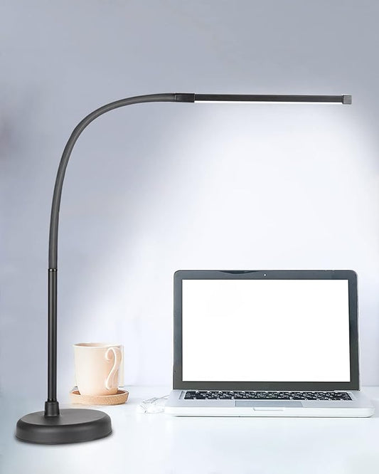 LED Desk Lamp, Swing Arm Architect Task Lamp with Long Flexible Gooseneck, 3 Color Modes, and USB Adapter, Dimmable Desk Light for Home/Office/Drafting/Reading/Piano