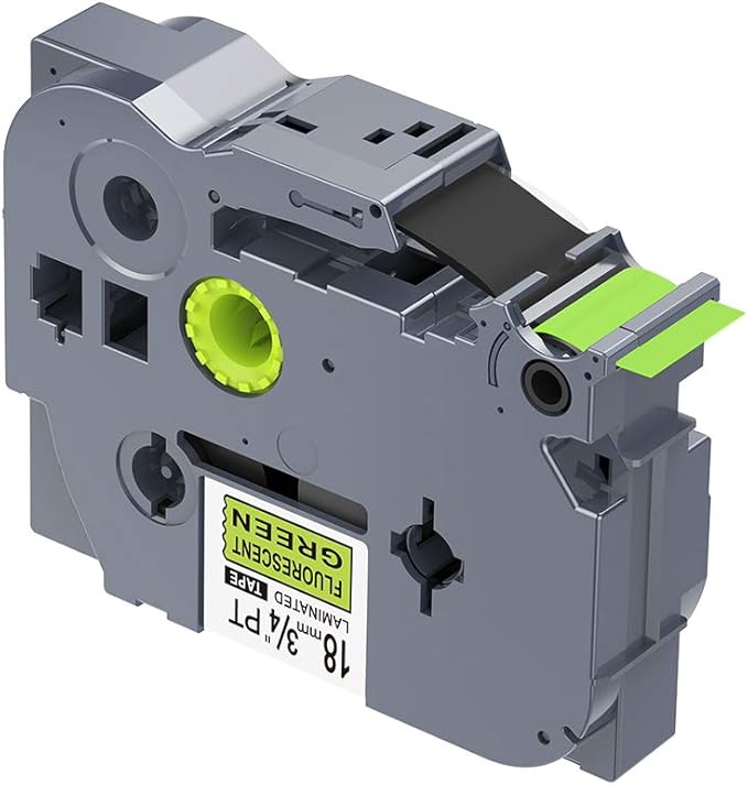 1PK Black on Green Fluorescent Laminated Label Tape Compatible for Brother P-Touch TZe-D41 TZ D41 Tze D41(18mm x 8m)