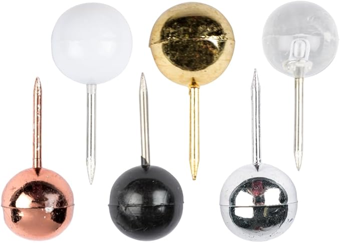 JAM PAPER Colorful Push Pins - Round Head Map Thumb Tacks - Assorted Business Colors - 600/Pack